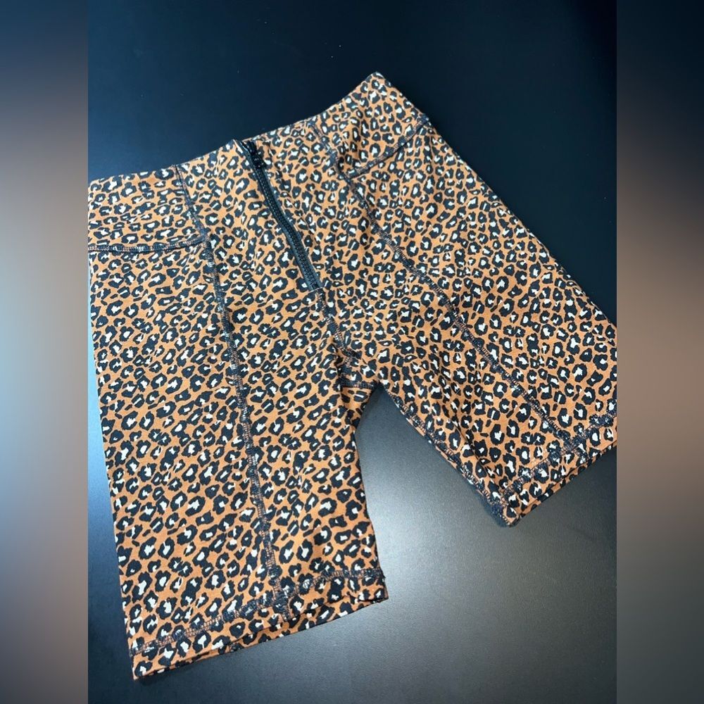 Free People Lucky Strike Leopard-print Bike Shorts In Multi Sise XS NWOT